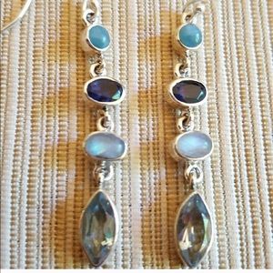 Genuine Gemstone drop earrings